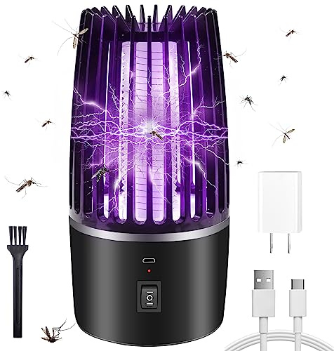 Forhome Piège à moustiques électrique - Piège à Mouches électrique USB - Lampe à moustiques - Batterie USB puissante - pour l'intérieur et l'extérieur