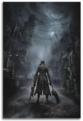 TESUXYEHH Videospiel-Poster, Bloodborne, dekoratives Gemälde, Leinwand, Wandposter und Kunstdruck, modernes Familienschlafzimmer, Dekorposter, 20 x 30 cm