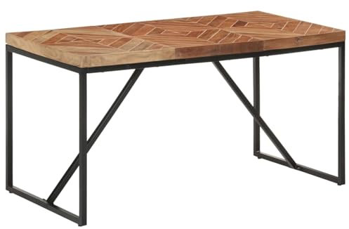 JUDYY Esstisch 140x70x76 cm Massivholz Akazie und Mango, Esszimmertisch, Baumkantentisch, Dining Tables, Esszimmermöbel, Küchentisch - 323548
