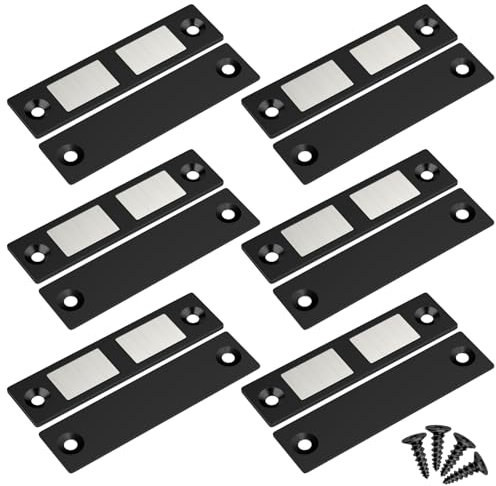 Cupboard Door Magnets Jiayi 6 Pack Magnetic Door Catch Ultra Thin Cabinet Magnet, Drawer Magnets for Wardrobe Slim Door Magnets Double Magnetic Catch for Furniture Closet Cupboard Door Closing