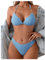 GORGLITTER Bikini Damen Set Mit Ketten Neckholder Bikini Set Triangel Bikini Sexy Zweiteiliger Badeanzug Mit Perlen Bademode Hellblau M