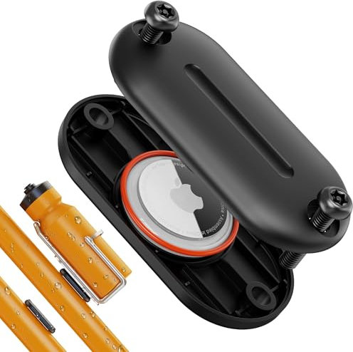 Support de vélo Airtag, étui de suivi GPS étanche pour Apple Airtags, support antivol Airtag pour vélo, caché sous la cage à bouteille, vis de sécurité M5 étendues noires avec pilote
