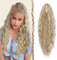 FESHFEN Pferdeschwanz mit Klammer, Lange Wellig Lockig Haarextension Synthetik Zopf Haarverlängerung Claw Clip in Haarteil Ponytail für Damen 65cm Dreckiges Blond