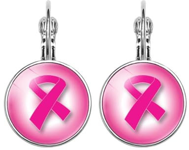Générique Boucles d'oreilles en Ruban Rose Bijoux de Sensibilisation Cancer du Sein Boucles d'oreilles Femme Pendante Crochets d'oreilles Cancer du Sein Cadeaux Octobre Rose pour Femmes (5x5x2cm)