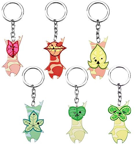 6 Pcs Zalelda Echoes of Wisdoms Koroks Schlüsselanhänger Niedlich Game Figur Koroks Auto Accessories Zalelda Figuren Metal Anhänger