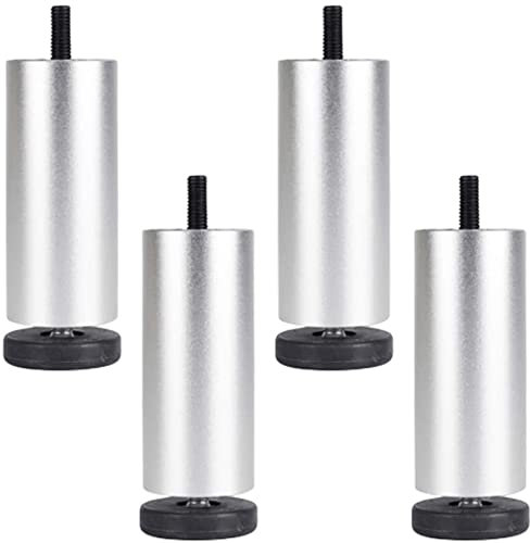 GLJTUO 4Er-Set Möbelbeine, Möbelfüße Aus Aluminiumlegierung, Verstellbar 0 – 8 Mm, M8-Schrauben, Schwarz/Gold/Silber, Für Sofa/Couchtisch/Schrank/Tv-Schrank,