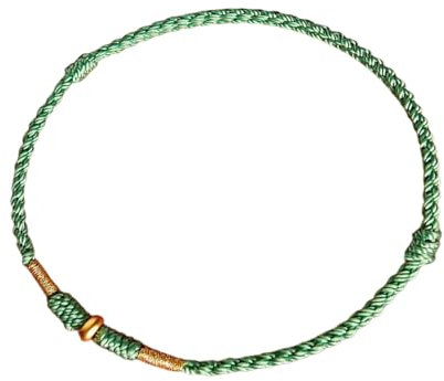 Shuade Bracelet de cheville réglable tressé à la main en corde rouge pour amoureux à la mode unisexe avec perles dorées, Métal