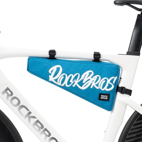 ROCKBROS Fahrrad Rahmentasche 1,9 L Fahrradtasche Oberrohrtasche für Gravelbike MTB Ebike Rennrad mit Klettbandverschluss Dreieckstasche Blau