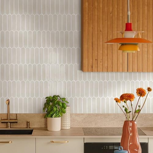 COMSTICKC Più Spessa Piastrelle Adesive Cucina Beige, 10 Pezzi 30,5 x 30,5 cm, Adesivi per Piastrelle Bagno, Murali 3D Autoadesivo Cucina Decorativi, Impermeabili, 2,5 mm Spessore