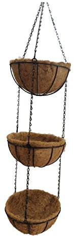 pistro 3 Tier Hanging Planter Basket with Coconut Fiber Liner and Chain, Watermelon Design for Garden Wall Decor