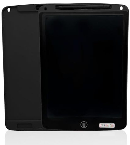 LCD Writing Tablet – Black 12 Inch Reusable Electronic Drawing Pad for Kids & Adults Portable Digital Doodle Board One-Click Erase & Lock - Paperless Writing Board