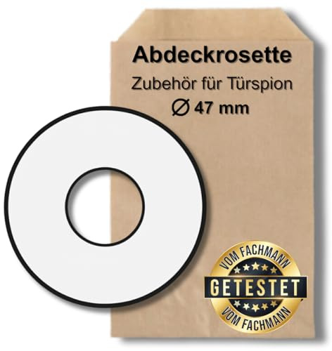 Premium Abdeckrosette für Türspion – Zubehör zur Abdeckung alter Bohrungen | Ø 47 mm Außendurchmesser, Kunststoff, farb auswahl (Weiß)