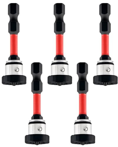 1/4 Zoll Trockenbau Bit Set, 5 pcs Sechskantschaft Magnetisch Trockenbauschrauber Bits mit Tiefenanschlag Rigips Bit für Akku-Schrauber und Hand-Bohrmaschinen