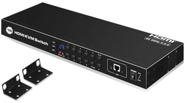 -Switch KVM-Switch Dual Monitor 16 In 1 Out Sharing Drucker Tastatur Maus 1U RJ45 16 Ports 4K KVM-Switch for 16 PC