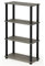 Furinno Turn-S-Tube 4-Tier Multipurpose Shelf Display Rack with Square Tube, French Oak/Black