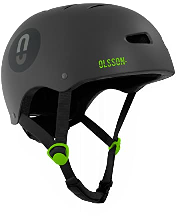 OLSSON - Casque Urban Rider - Tailles S à L (54-58 cm) - Réglable - Homologué - Résistant aux Chocs 360° - Doublure Amovible - Ventilation - pour trottinettes, Rollers, vélos et Skate (Antracite, M)
