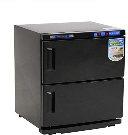 16L/32L Hot Towel Warmer Cabinet Towel Sterilizer High Temperature Facial Spa Beauty Salon Hotel Home Barber Shop Black, Black, 32L