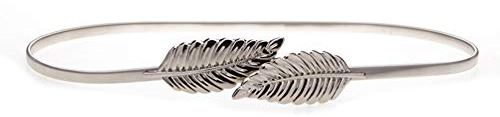 NUREINSS Stretchgürtel Damen dekorativen Stretchy Gürtel Taillengürtel Hüftgurt elastischer Gürtel für Kleider 70-100cm (Silver6)