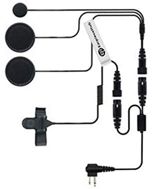 Full Face Motorcycle Bike Helmet with Boom Speaker PTT Earpiece Headset Headphone Mic Compatible with 2 Pin MOTOROLA Radio CP040, GP300, XTN, DTR Two way Radio Walkie Talkie