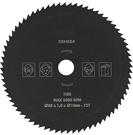 Akozon 1 pc Meule à disque de coupe pour lame de scie circulaire HSS 85mm * 10mm 72T Outil de menuiserie pour bois métal métal (Diamètres extérieurs: 85mm, Diamètre du trou: 10mm)