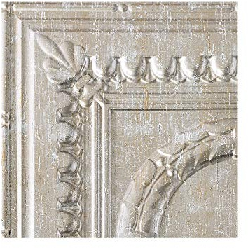 FASÄDE Rosette Decorative Vinyl Glue Up Ceiling Panel in Vintage Metal (12X12 Inch Sample)