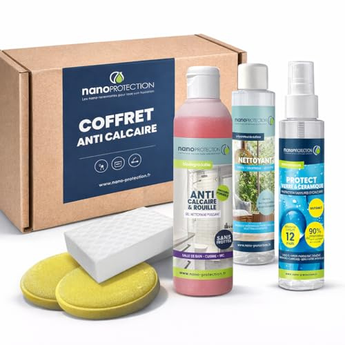 NANOPROTECTION – Detergente e protezione anticalcare per vetro e ceramica | impermeabile e antigoccia | cabina doccia – bagno – piastrelle – specchio