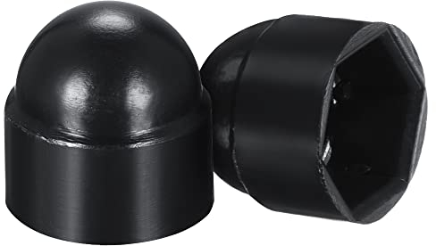 sourcing map 100 Stück Schutzkappen für Muttern aus Kunststoff M4/7mm Sechskantschrauben Abdeckung Schwarz