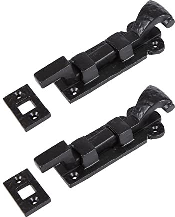 Hammer and Tongs - Cranked Antique Fish Tail Bolt - W105mm - Black - Pack of 2