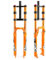 splumzer Fahrrad Federgabel 26/27.5/29 für Mountainbike DH Air Double Shoulder Downhill Abseilen Stoßdämpfer Straight Tube Ultralight Fahrrad Stoßdämpfer Zugstufeneinstellung (27.5 Zoll, Orange)