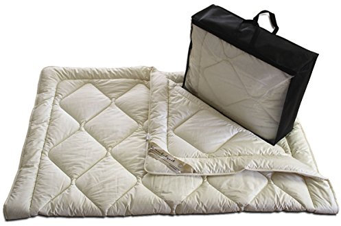 Merino Schaf Schurwoll Sommerdecke mit Zirbe in 155x220 cm Sommerbett Zirbenholz Spänen