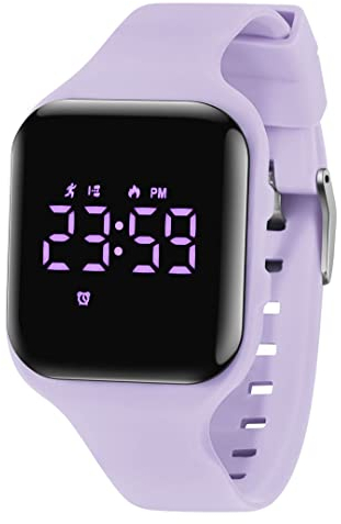 aswan watch Orologio Digitale Bambina Bambino con Contapassi,Calorie e Distanza senza App,Sveglia, Cronometro, Data, Luce-Orologio da polso Ragazza Ragazzo con Cinturino in Silicone