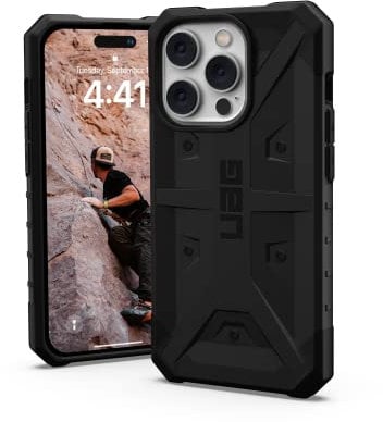 URBAN ARMOR GEAR UAG Designed for iPhone 14 Pro Case Black 6.1 Pathfinder Slim Lightweight Shockproof Dropproof Rugged Protective Cover Compatible with Wireless Charging