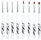 8 Stück Gel Pinsel für Nägel, Acryl Nagel Pinsel, UV-Gel Nail Art Pinsel, Nagel Kunst Malerei Zeichnung Pinsel Nailart Nagelzubehör Nageldesign Modellage Pediküre Maniküre