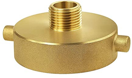 Hydrant-Adapter aus Messing, 6,4 cm NST (NH) Innengewinde x 1,9 cm GHT Außenschlauch, Messing-Feuerausrüstung, Hydrant-Schlauchadapter mit Stiftanschluss, passend für Hydranten, Schläuche, Rohre