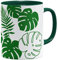 OM3® Monstera Leaf Tasse Pflanze | Keramik Becher | 11oz 325ml | Beidseitig Bedruckt | Grün