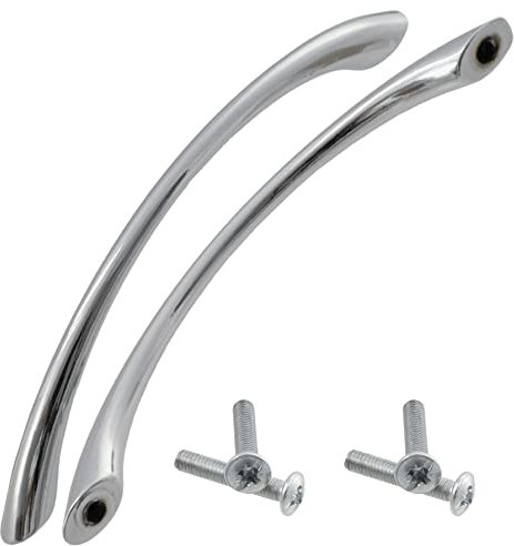 Aerzetix - C41478 - Set di 2 maniglie per mobili interasse 96mm - per porte armadio cassetto design interno arredamento cucina soggiorno assemblaggio - in metallo - finitura cromo