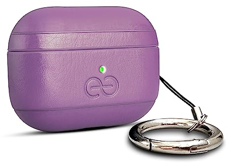 Dreem Om AirPods Pro 2 Custodia in pelle vegana - Compatibile con auricolari wireless Bluetooth Apple per iPhone - Viola