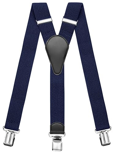 Sencillo Hosenträger Herren mit Starken Clips Y-Form Dunkelblau