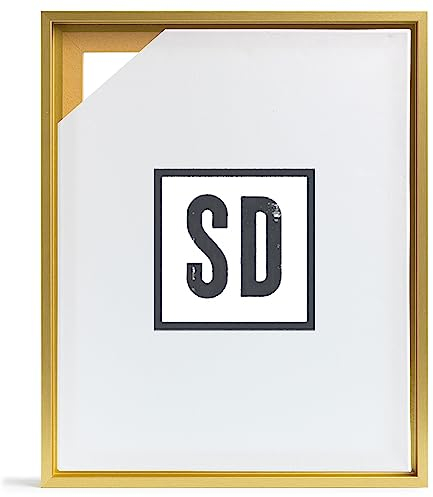 Stallmann Design Schattenfugenrahmen für Keilrahmen | 60x90 cm | Gold | MDF Rahmen für Leinwände mit Tiefeneffekt | mit Montagezubehör | Rahmen ohne Glas und Rückwand