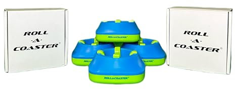 Roll-A-Coaster Party Pack mit 4 Untersetzern! Der interaktive Schiebeuntersetzer für Tischspaß Spielen Sie Spiele wie Shuffleboard, Curling und vieles mehr!