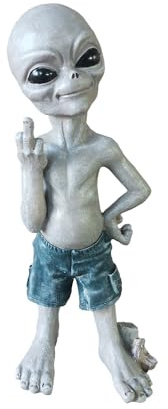 Qaoliffa Außerirdische Statuen, Frieden, Außerirdische Außerirdische Statue, Innenhof-Dekoration, UFO Außerirdische Figur, Gartenstecker-Set