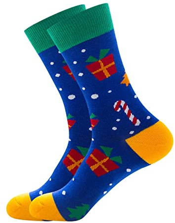 biJerou Weihnachtssocken Herren Weihnachtsstrümpfe Warm Weiche und Atmungsaktive Socken Crew Socks Hausschuhe Socken Socken Geschenke für Männer Weihnachts-Röhrensocken Weihnachten Socken