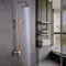 Antik Kupfer+Edelstahl Duschkopf Handbrause Bad Shower Duscharmatur Duschset Kupfer Regendusche Dusch System Satz Retro Duschgarnitur Badezimmer Duscharmaturen Duschsystem Dusche mit Nostalgie
