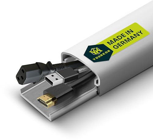 Aluminium Kabelkanal Berlin 30/50/75/100cm Weiß/Schwarz/gebürstet/Hellbronze (75 cm, Weiß RAL9010)