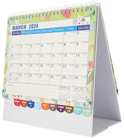 DIKACA Planer-jahreskalender 2024 Arbeitskalender Tischkalender 2014 Desktop- Schreibtischunterlagen-kalender Desktop-kalender Staffelei-kalender 2024 Büro Einfach Anmerkungen Papier