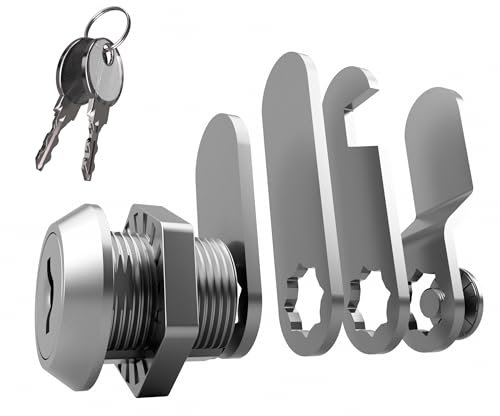 Serrure à Came 20mm Premium pour Boîte aux Lettres et Meuble – Verrouillage Sécurisé avec 2 Clés, Adaptabilité Maximale avec 4 Plaques de Montage Incluses