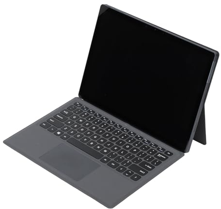 PUSOKEI Ultradünner 12 Zoll 2 in 1 Laptop für Win 11 Pro, Tragbarer Abnehmbarer Business Laptop mit Tastatur Eingabestift, 2,4G 5G WiFi Notebook Computer, 16G 1T (EU-Stecker 110 V bis