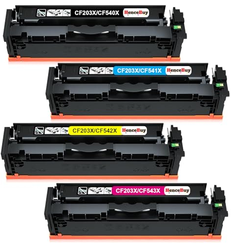 HenceBuy 203X Toner Kompatibel für HP Color Laserjet Pro MFP M281fdw M254dw M254nw M281fdn M280nw M281cdw M254dn (Schwarz, Cyan, Gelb, Magenta)