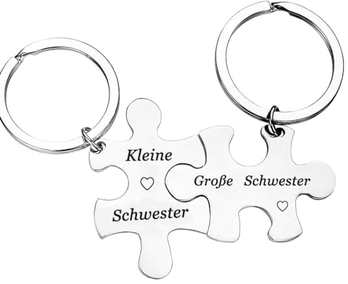 Schwester Geschenke Schlüsselanhänger für Große Schwester Kleine Schwester Schwägerin von Schwester Lustiges Geburtstag für Mädchen, Frauen BFF bester Freund Geburtstag Geschenk