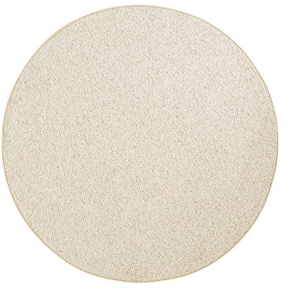 Teppich Boss - Design Teppich Wolly in Woll-Optik Creme, Größe:133 cm rund